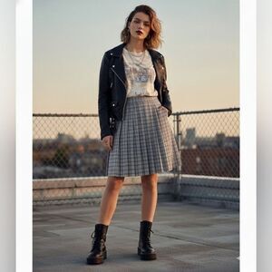 7th AVENUE Design plaid pleated skirt